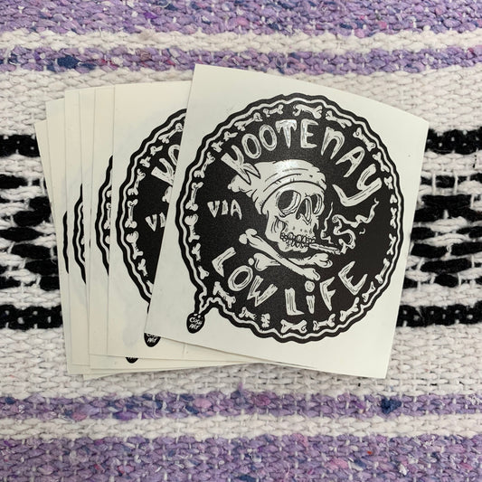 Kootenay Lowlife Skull Sticker